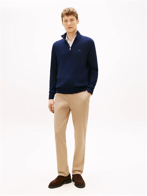 Pullover con cashmere e mezza zip TOMMY HILFIGER | MW0MW28049DW5